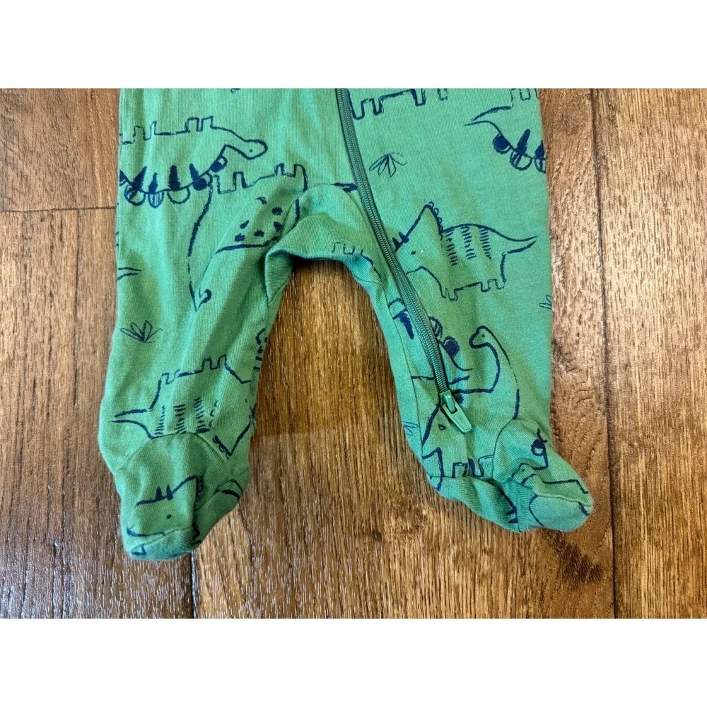 Carters Preemie‎ Baby Boy Sleeper Dinosaur Outfit Blue Green Cotton Reborn Doll